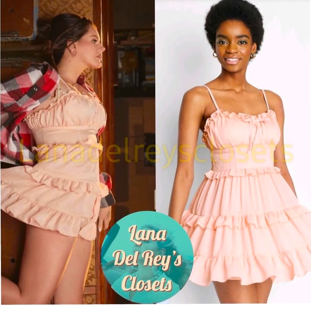 Lana Del Rey Wild Fable Blush Pink Ruffle Mini Dress